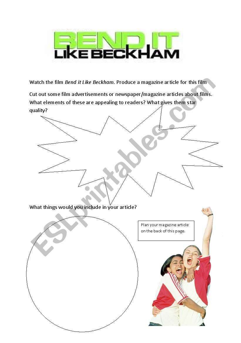 Bend It Like Beckham worksheet