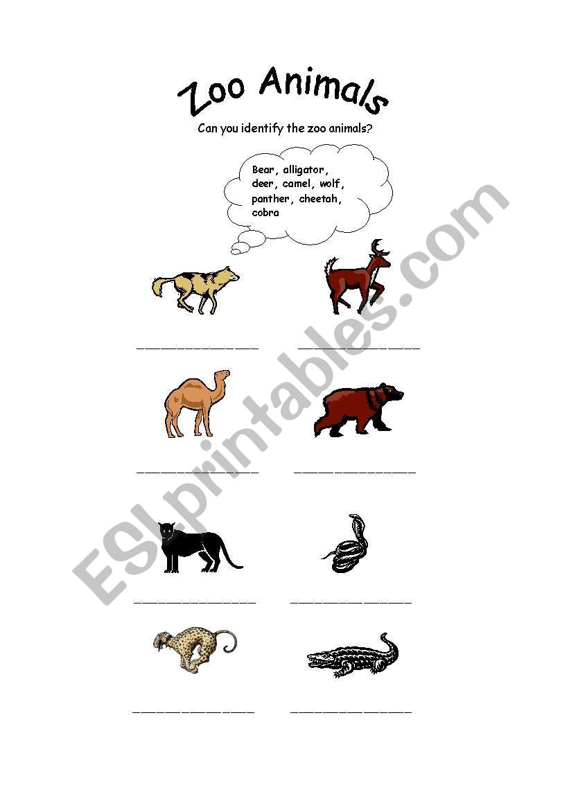 Zoo Animals #2 worksheet