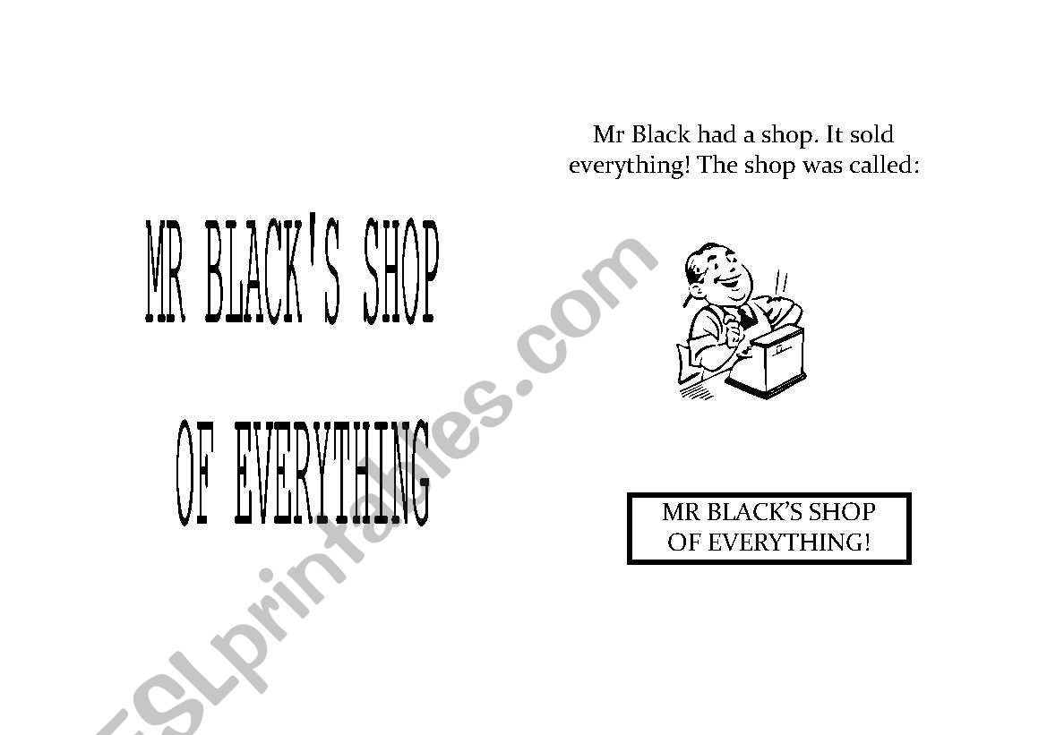 Mr Blacks Shop of Everything worksheet