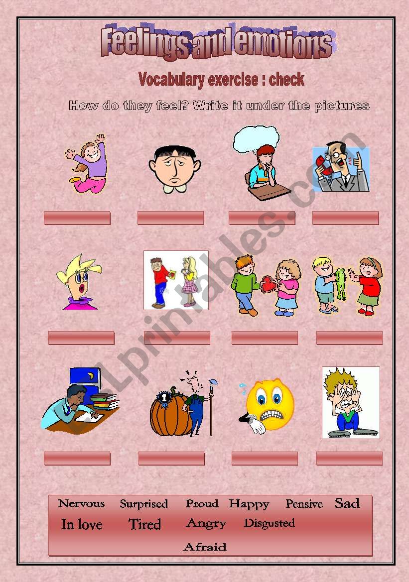 Feelings - How do they feel? worksheet