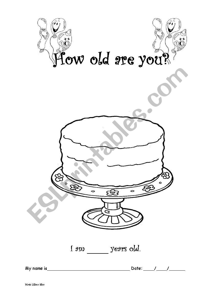 How old are you? worksheet