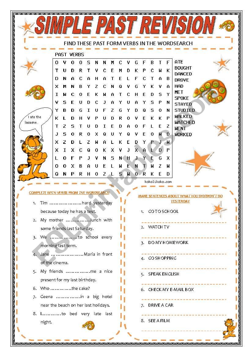 SIMPLE PAST REVISION worksheet