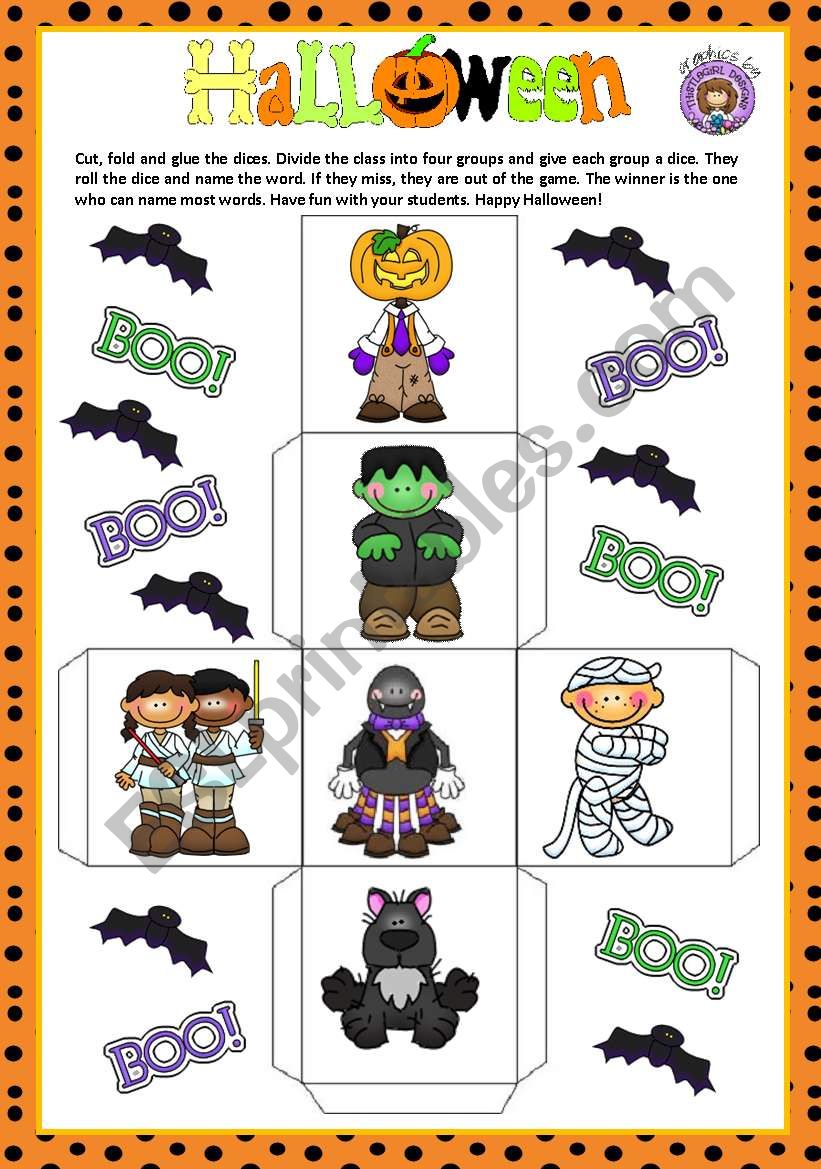 HALLOWEEN - DICE GAME worksheet