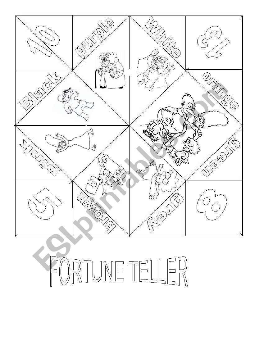 THE FAMILY FORTUNE TELLER worksheet