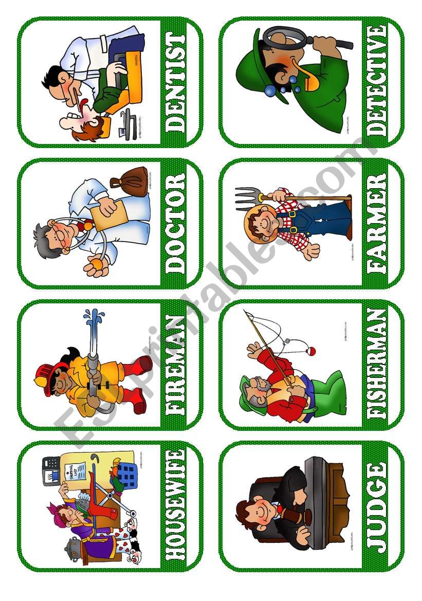 OCCUPATIONS - FLASHCARDS 2/5 worksheet