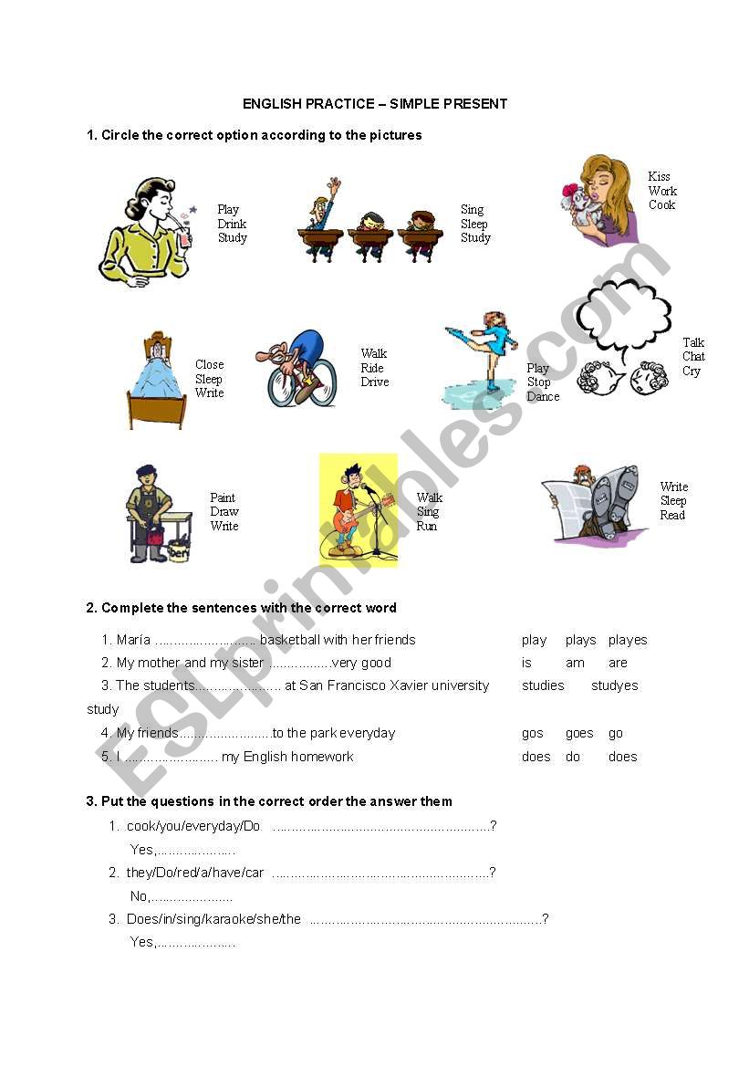 English Practice  Simple Present