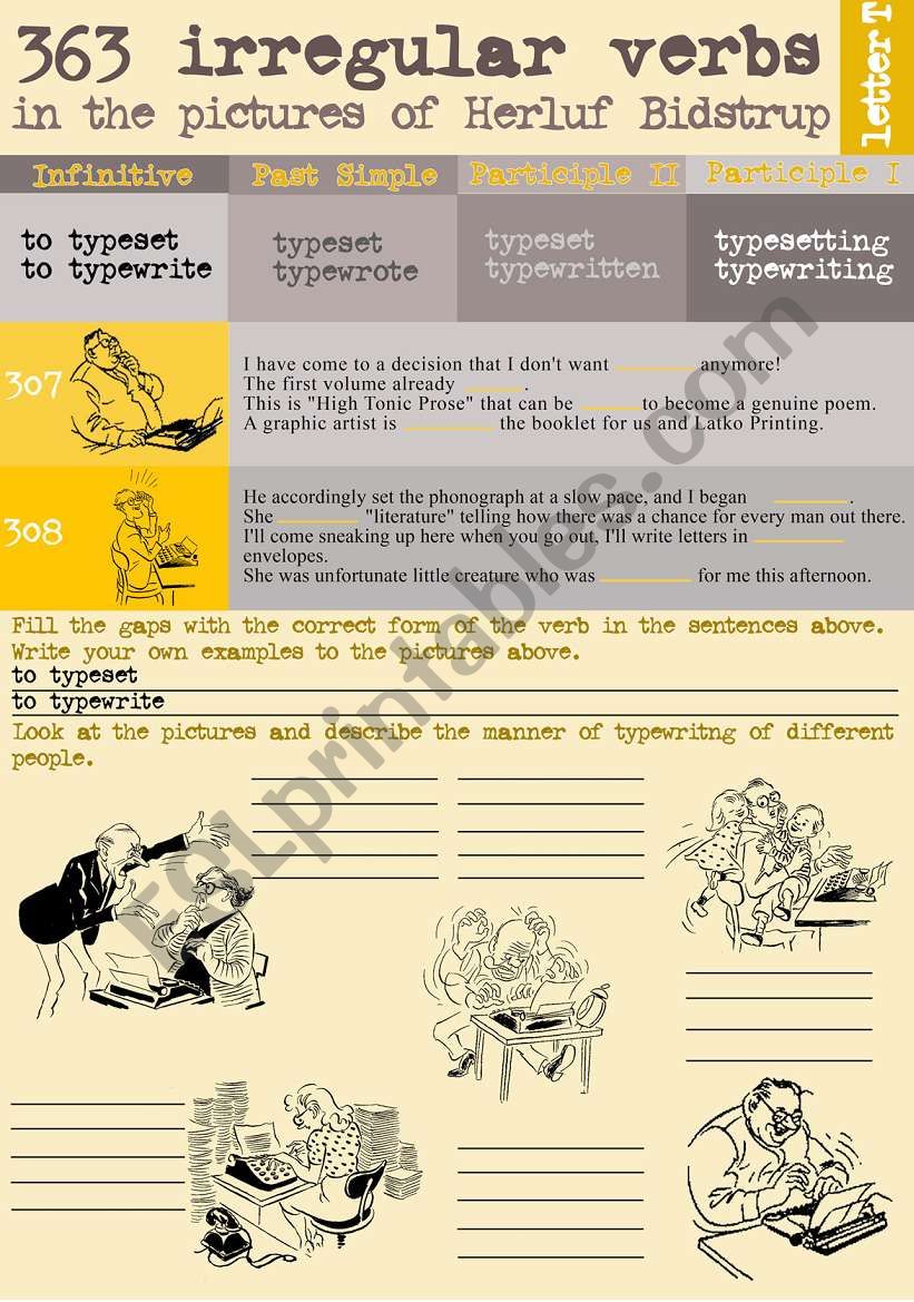 363 Irregular verbs in the pictures of Herluf Bidstrup