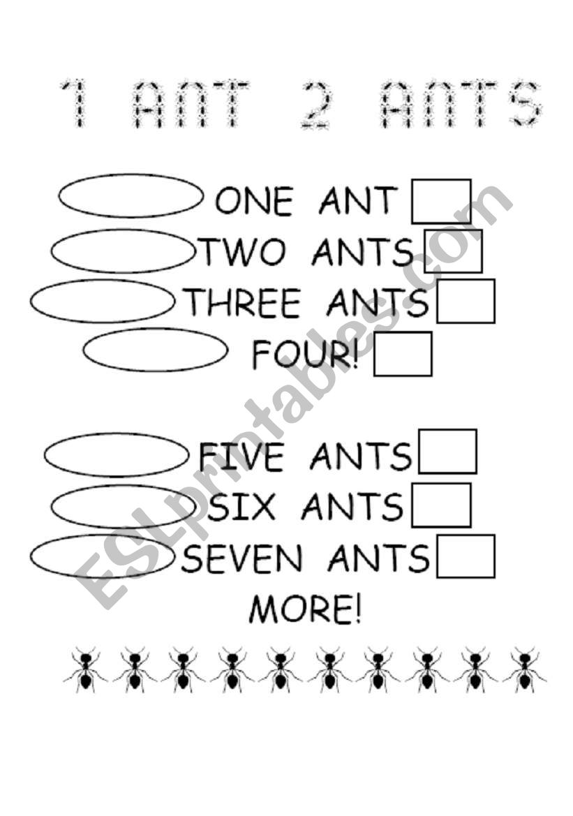 1 ant 2 ants worksheet