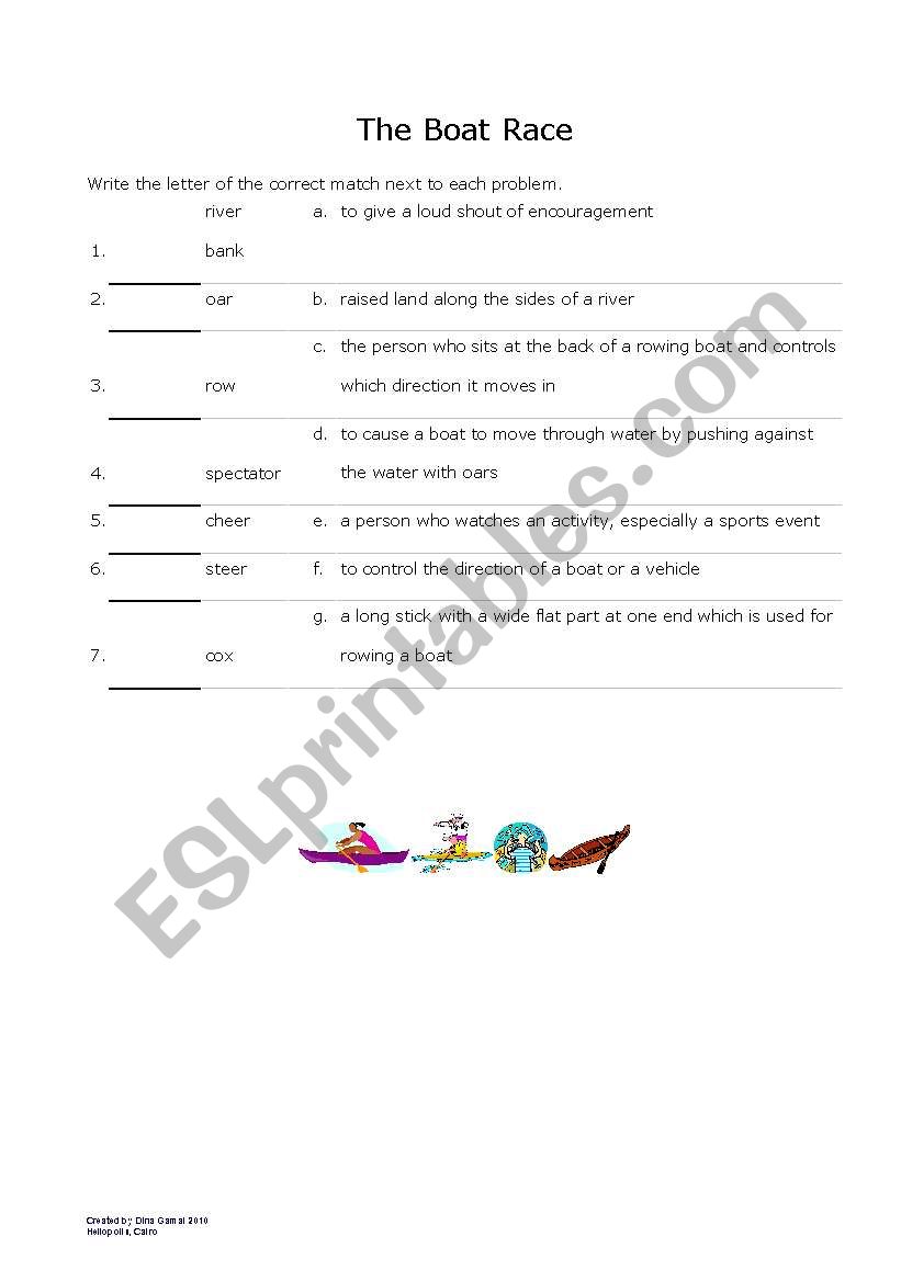 The Boat Race worksheet