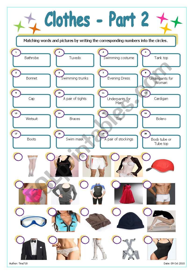 Clothes - Part 2 worksheet