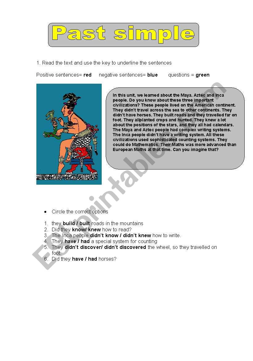 past simple worksheet