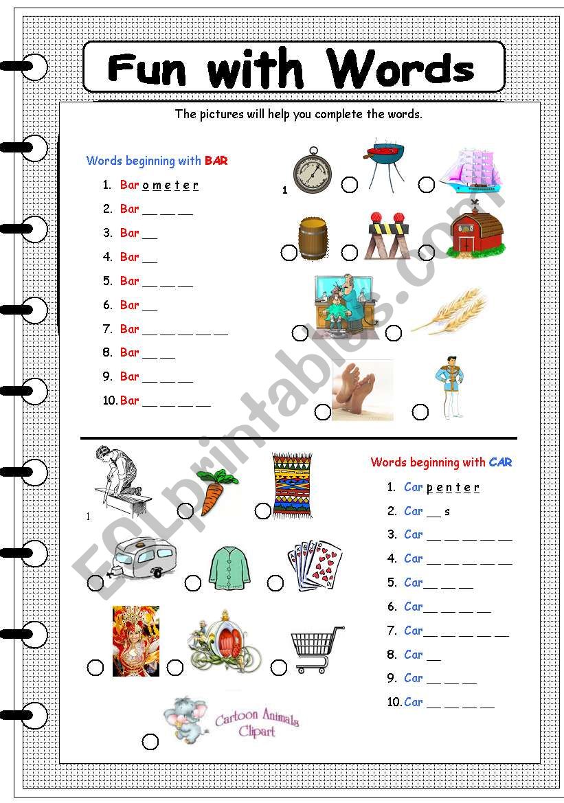 fun with words 9 worksheet