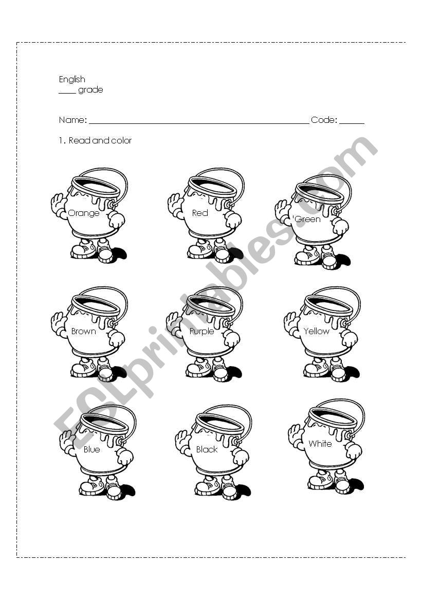 Colors worksheet