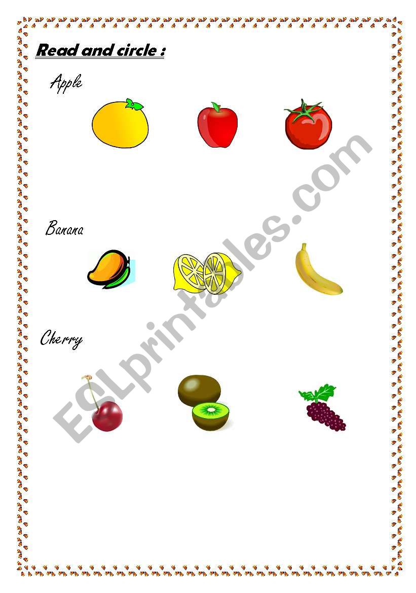 read and circle worksheet