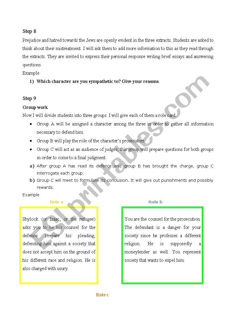 the character of the jew in English Literature lesson plan part 7