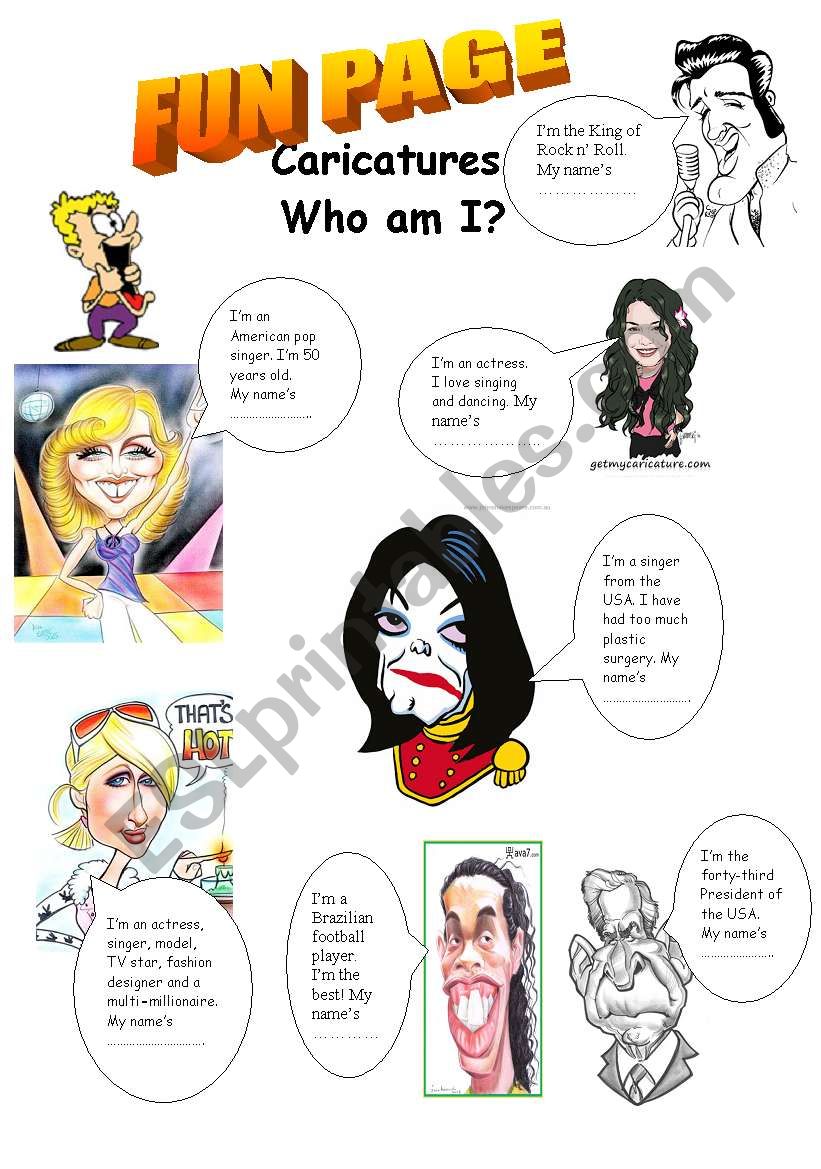 Fun page worksheet