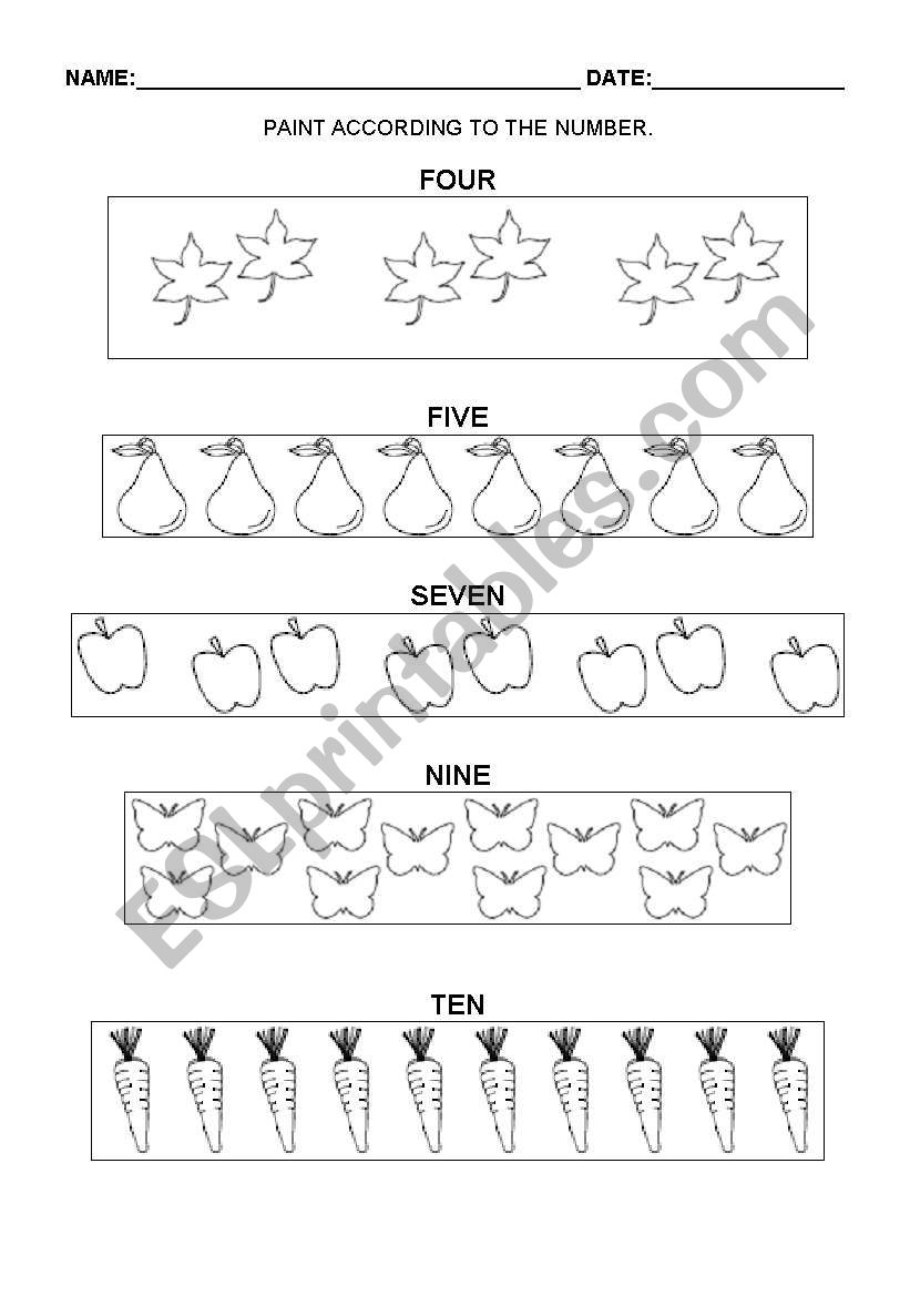 Numbers worksheet