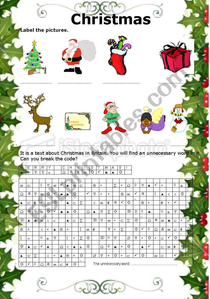 Christmas worksheet