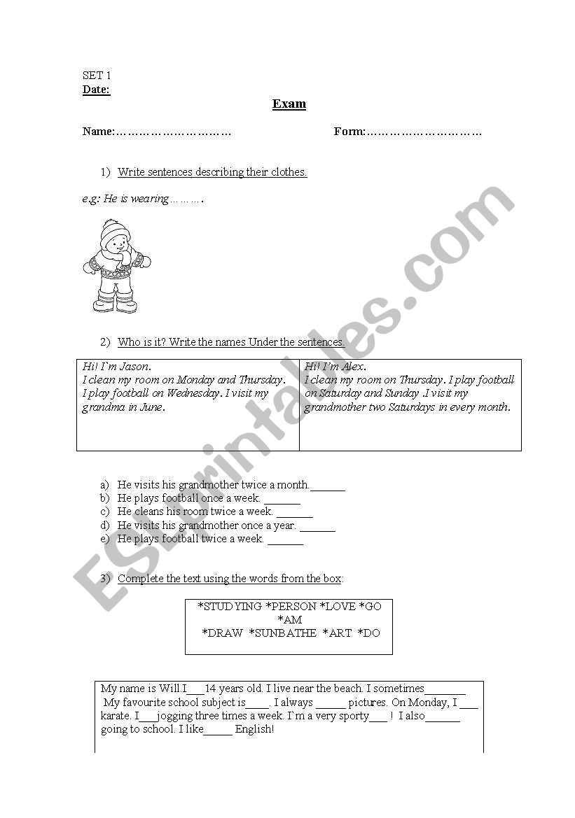 Present simple worksheet