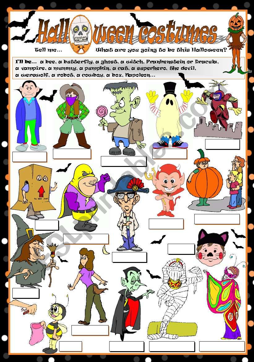 HALLOWEEN COSTUMES worksheet