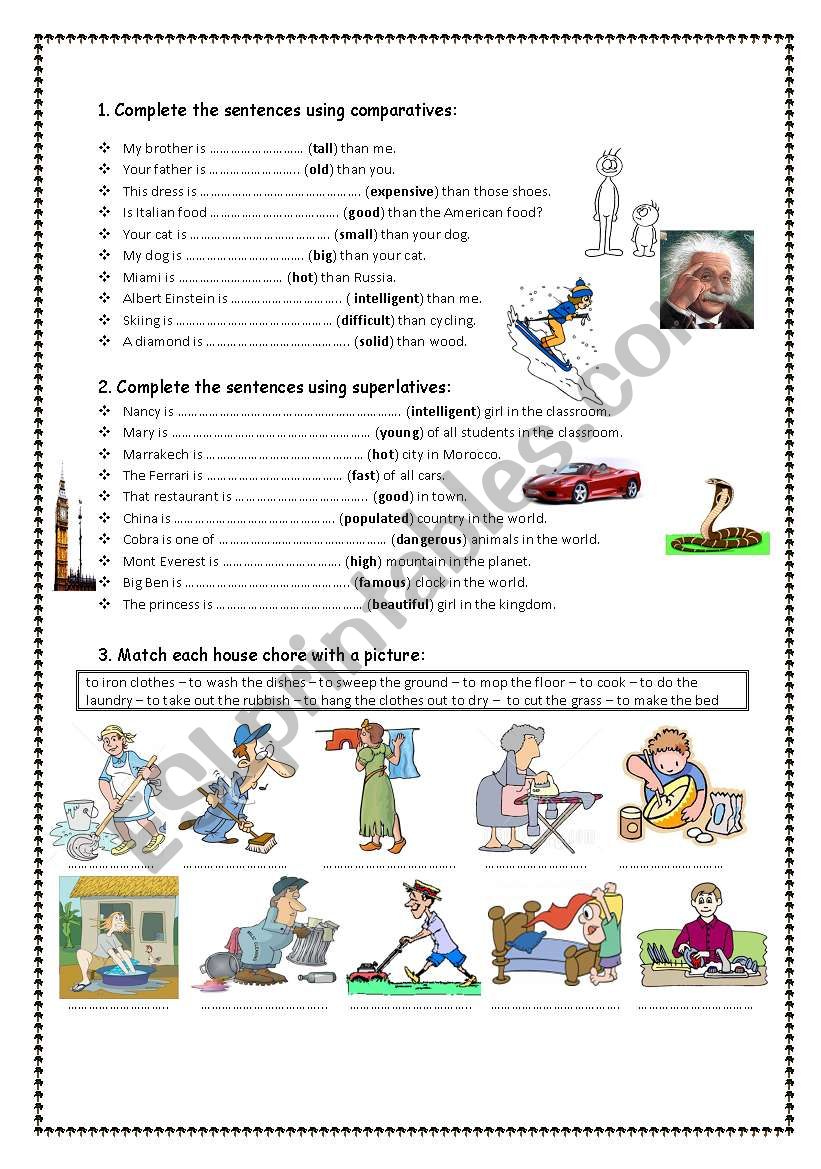  Comparatives & Superlatives  worksheet