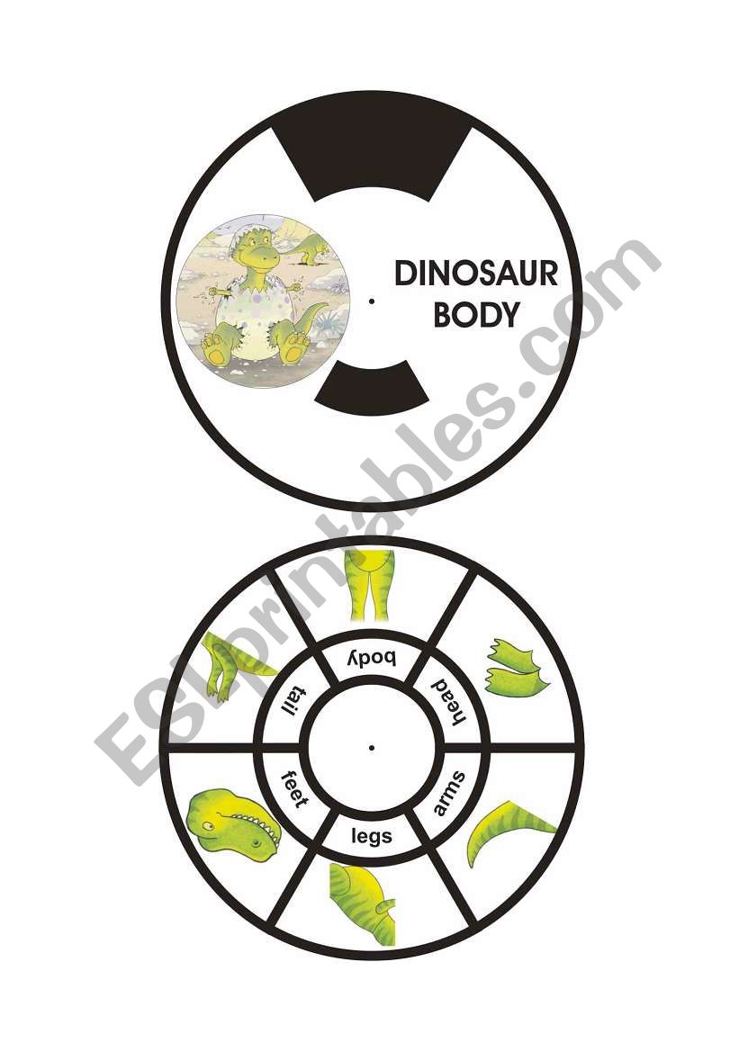 DINOSAUR BODY WHEEL worksheet