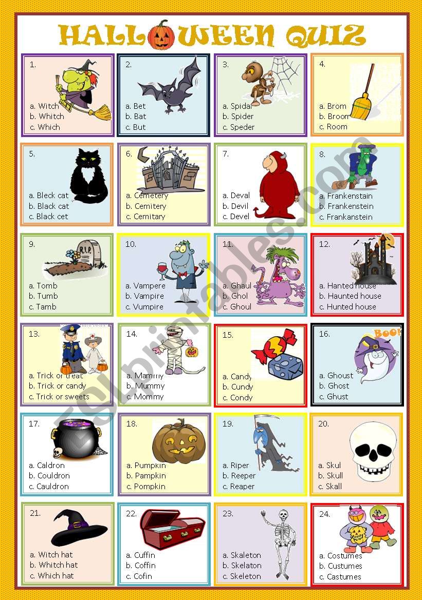 HALLOWEEN - QUIZ worksheet