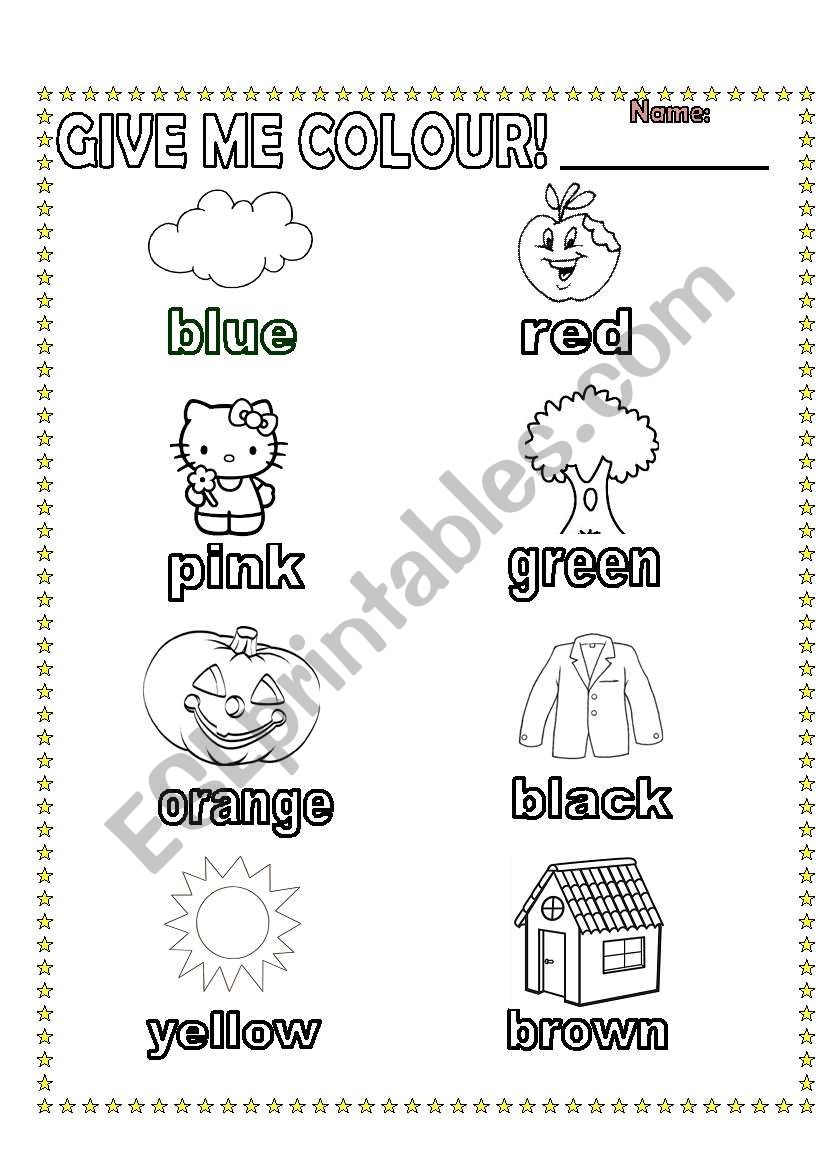 give me colour! worksheet