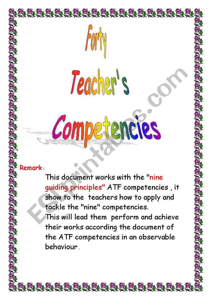 tachers competencies worksheet