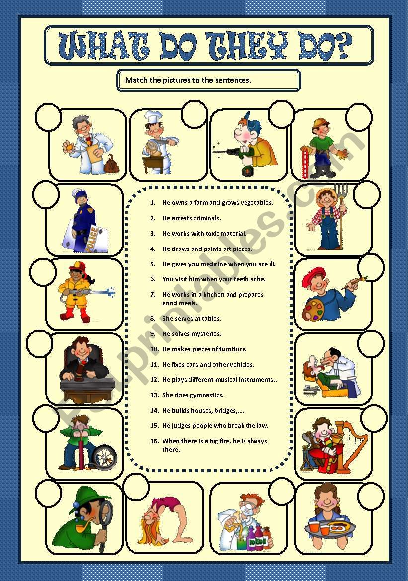 WHAT DO THEY DO? - MATCHING worksheet