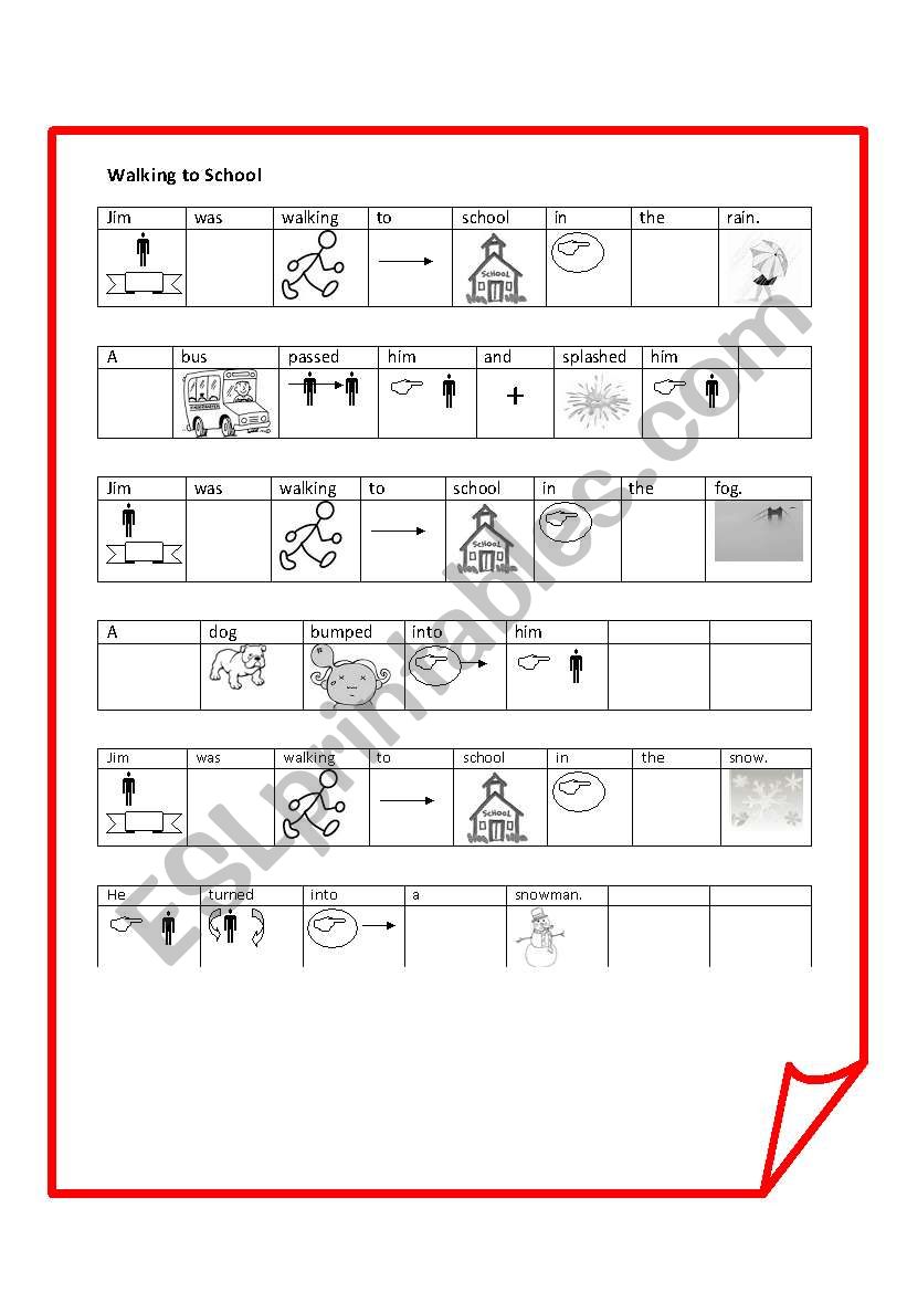 Walking to School worksheet
