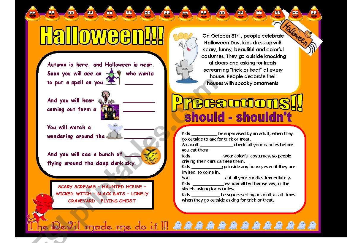 Halloween!!! worksheet