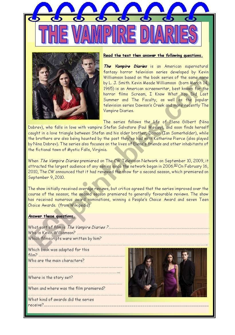 The Vampire Diaries worksheet