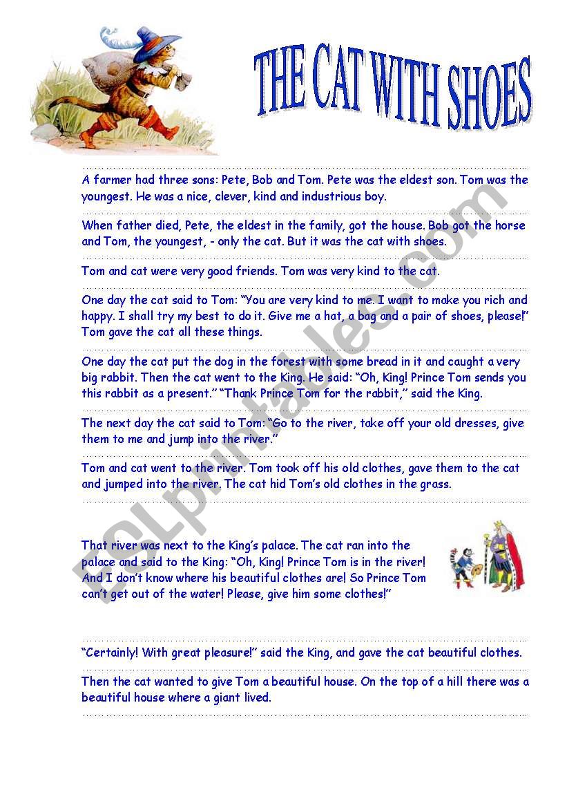 The Cat with Shoes worksheet The Cat with Shoes worksheet