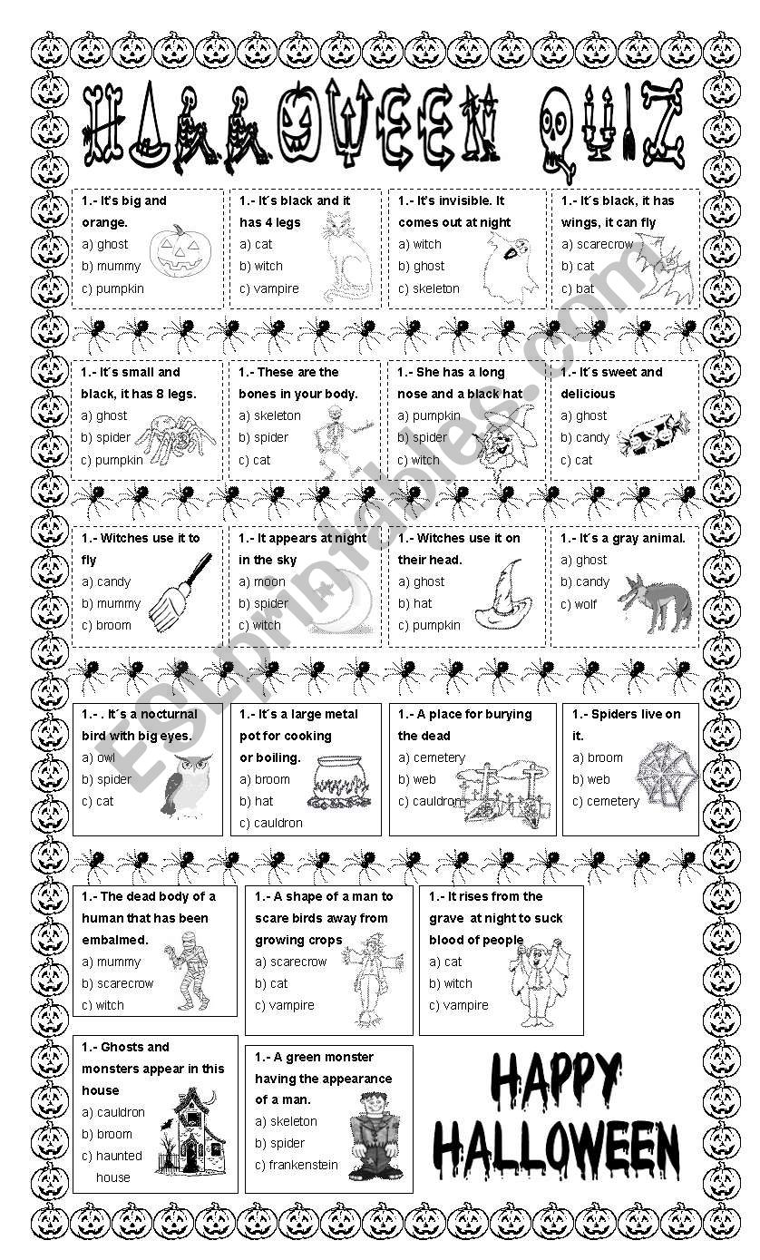 HALLOWEEN QUIZ worksheet