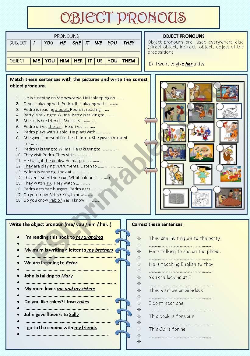 OBJECT PRONOUNS worksheet