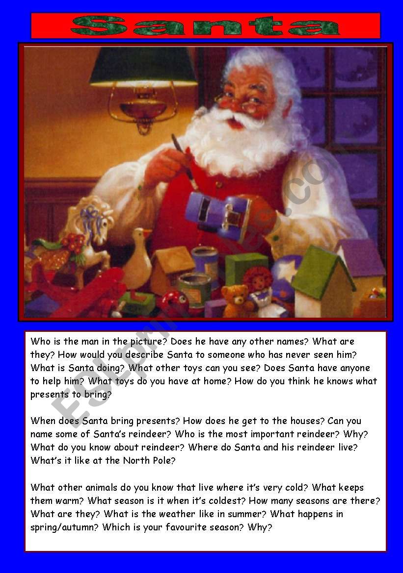 Christmas: Santa worksheet