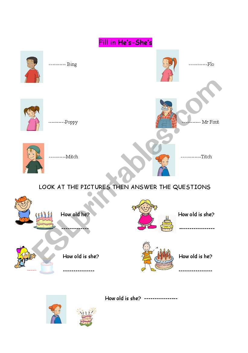 Fill in Hes-Shes worksheet
