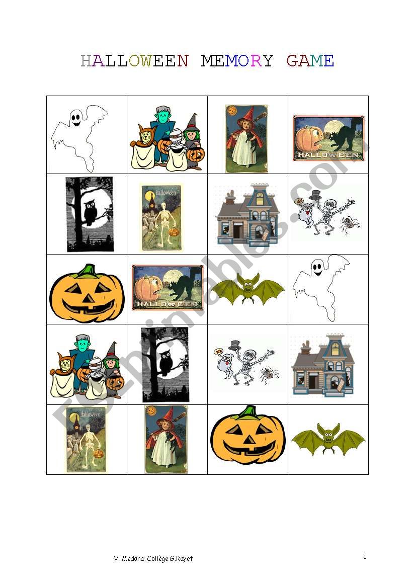           HALLOWEEN MEMORY GAME 