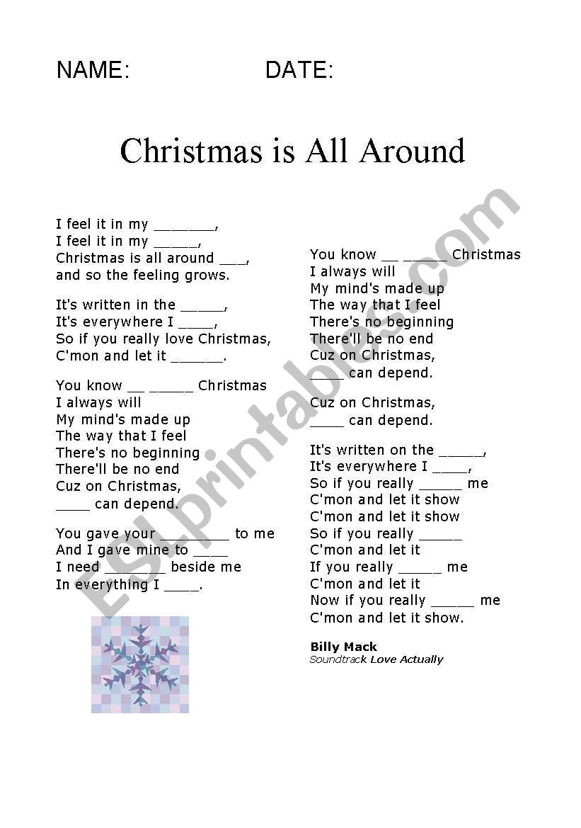 Christmas is all ariound worksheet
