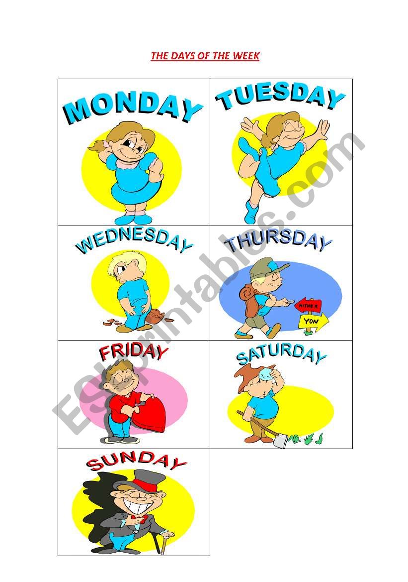 THE DAYS OF THE WEEK worksheet