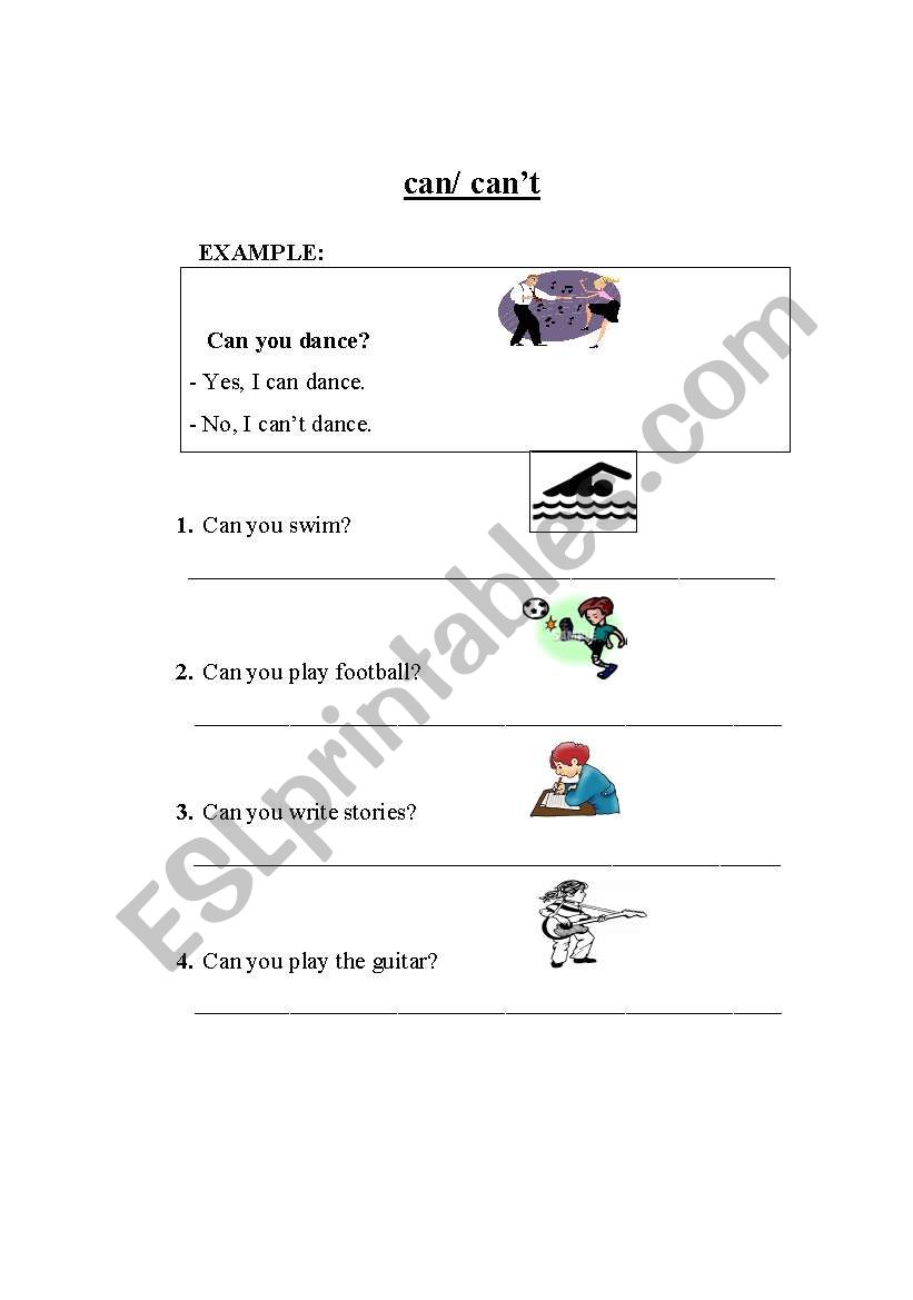 can/cant worksheet