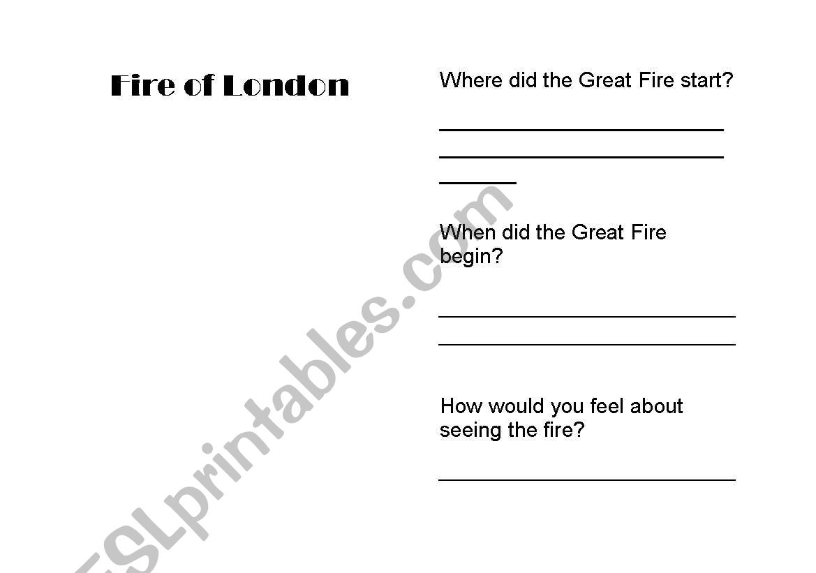 Great Fire of London comprehension