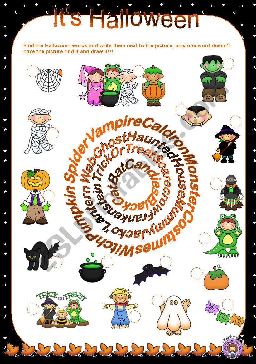 Its Halloween worksheet