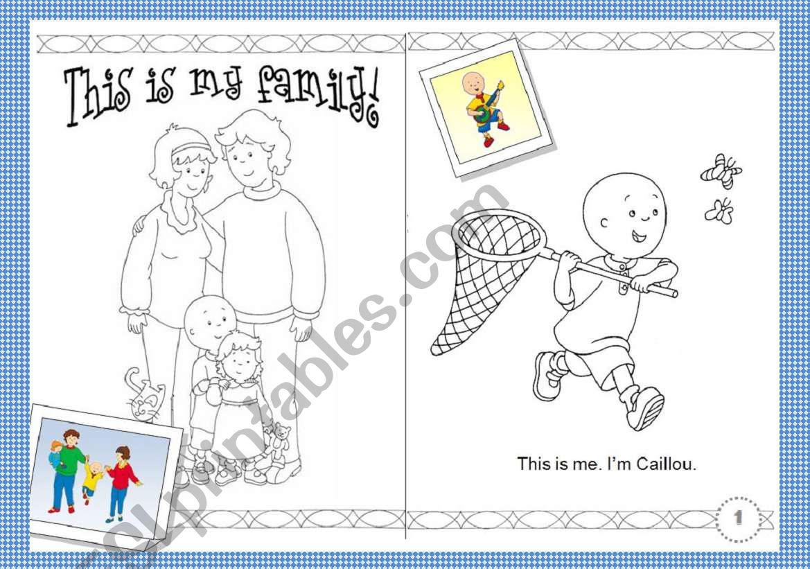 CaillouÂ´s family (1/2) worksheet