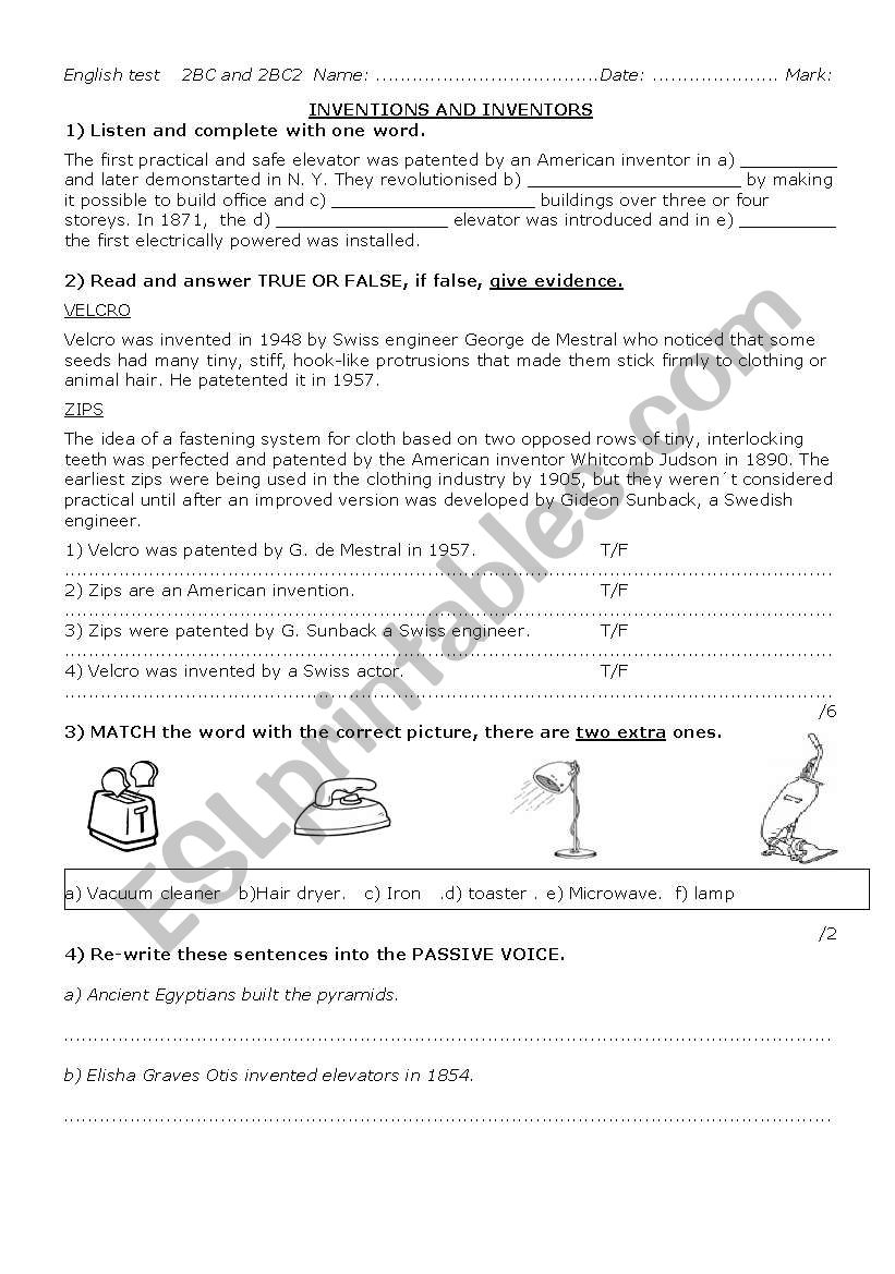 testing passive voice  worksheet