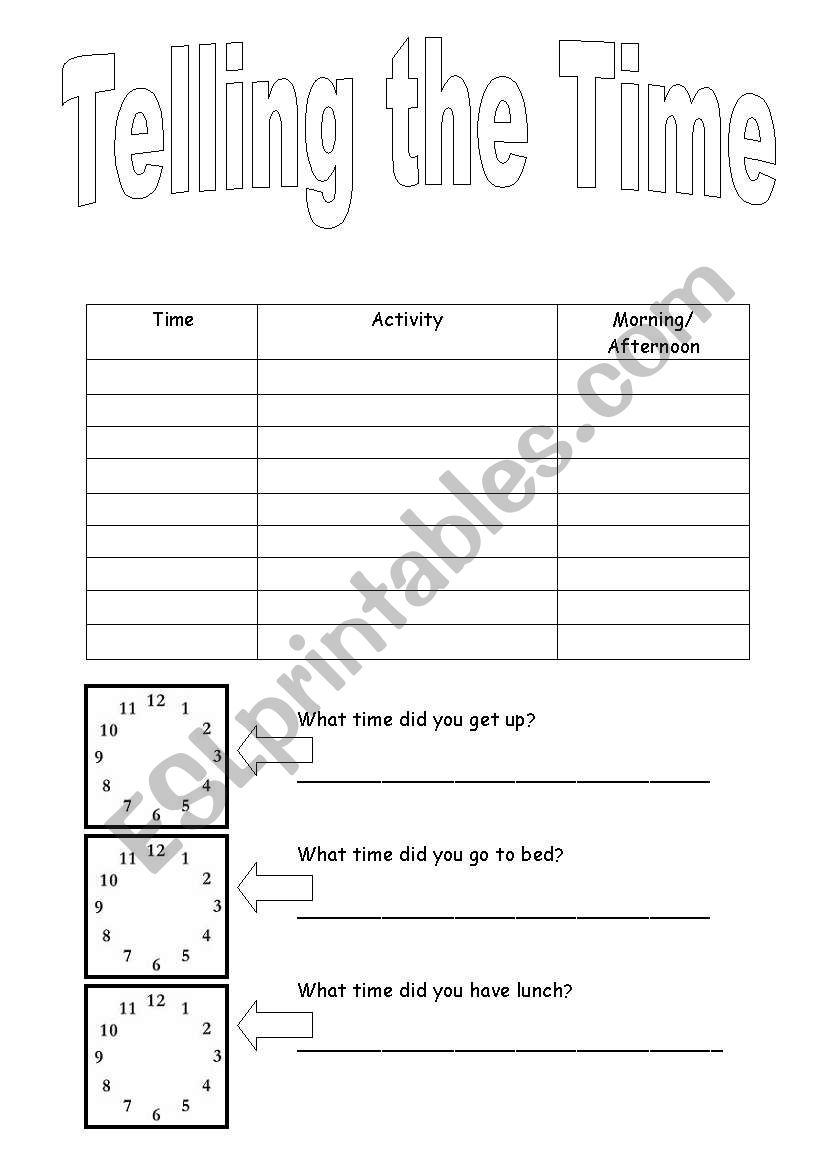Time  worksheet