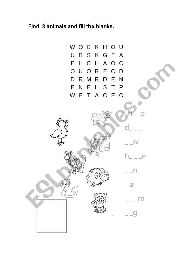 farm animals worksheet