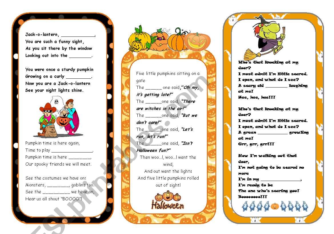 Halloween Bookmarks worksheet