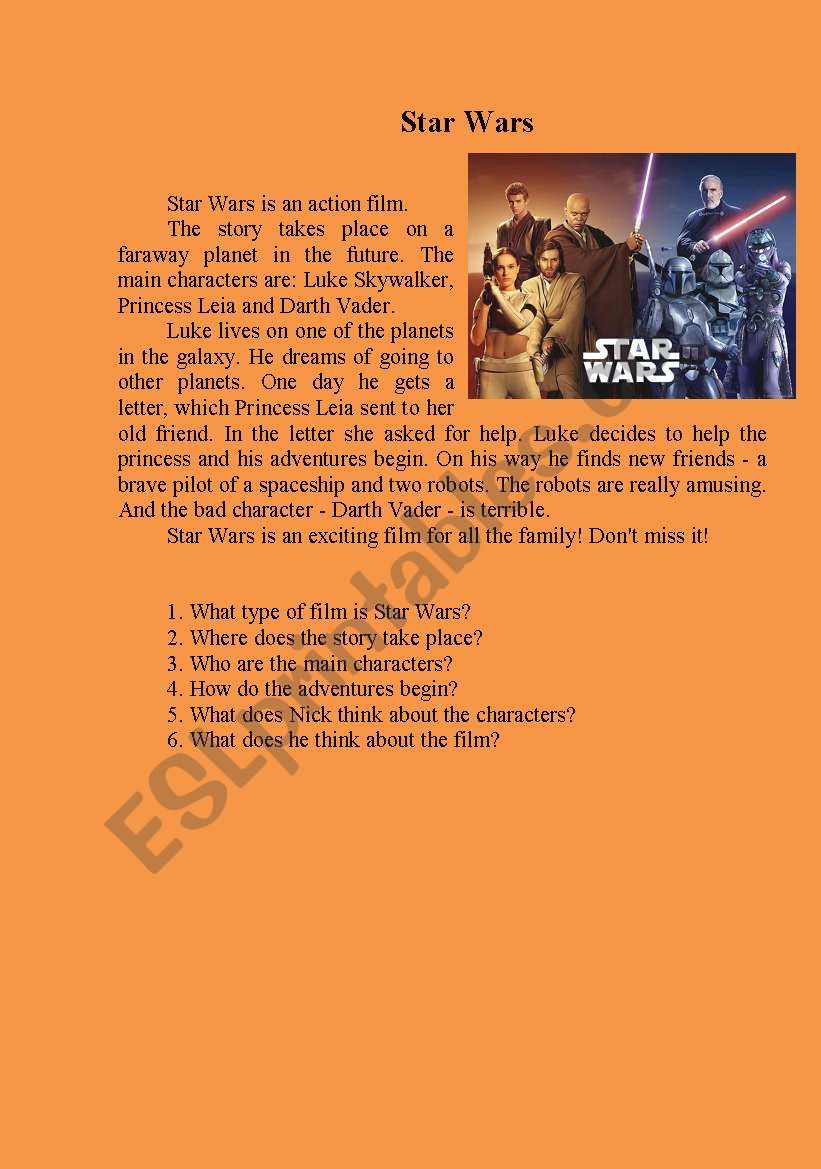 star wars worksheet